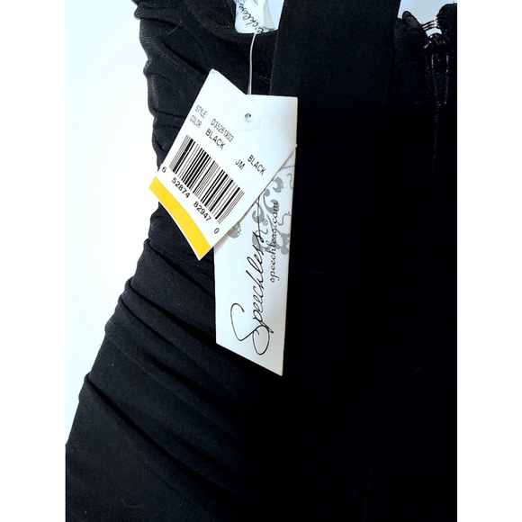 Women's NWT Speechless Black Rhinestone Shirred Halter Dress Size S - Picture 3 of 5